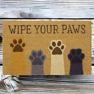 Wipe Your Paws, Natural Coir Fiber Doormat Cat Dog‎